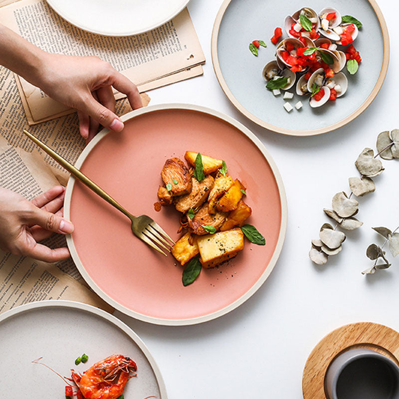 Pure color matte ceramic plate - Rokkaku 18 online shop