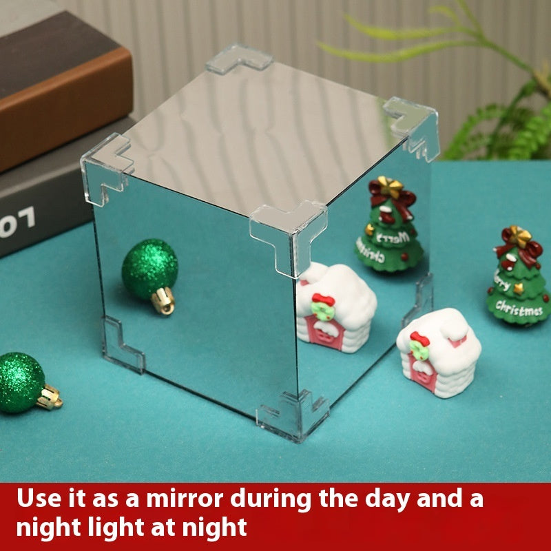 Christmas DIY Decorations Mirror And LED Cube Lamp 3D Santa Claus Snowman Tree Christmas Lights DIY Material Kit For Xmas Decor - Rokkaku 18 online shop