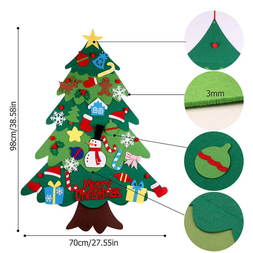 Children's DIY felt Christmas tree with lights - Rokkaku 18 online shop