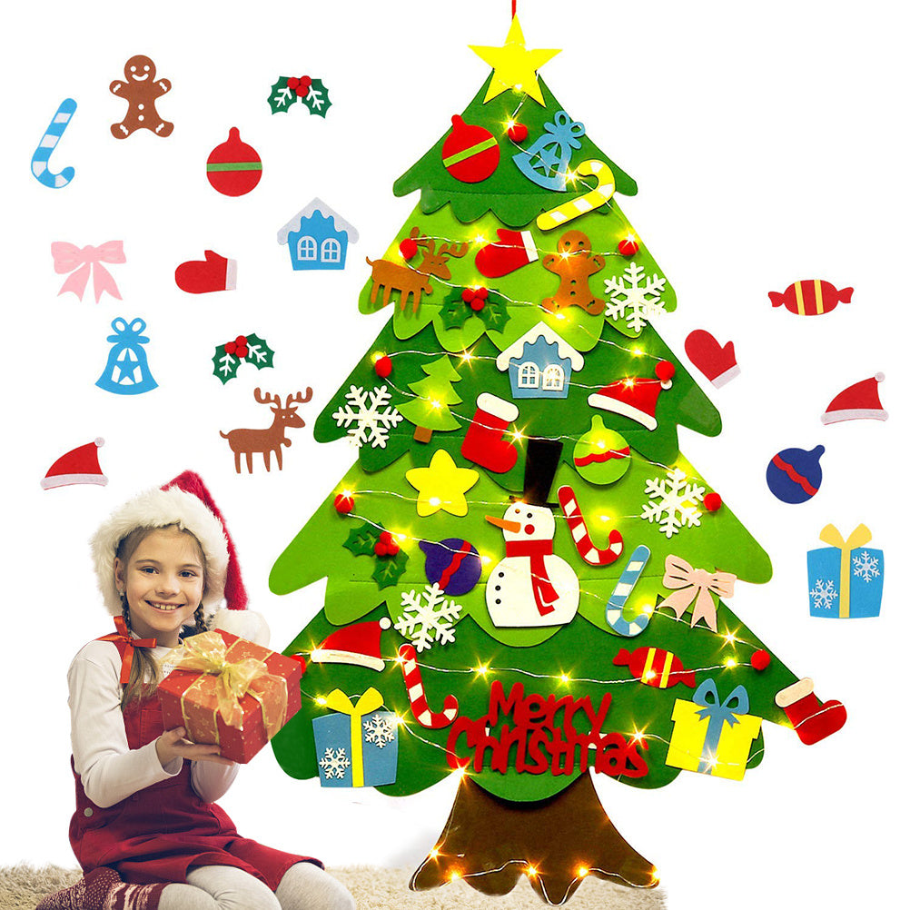 Children's DIY felt Christmas tree with lights - Rokkaku 18 online shop