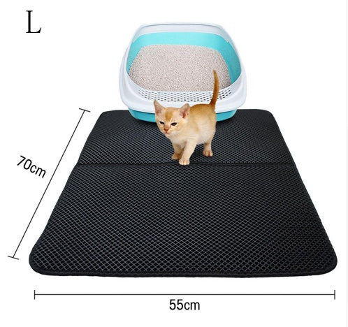 Double Layer Litter Cat Bed Pads Pet Cat Litter Mat Trapping Pets Litter Box Mat Pet Product Bed For Cats House Clean Mat - Rokkaku 18 online shop