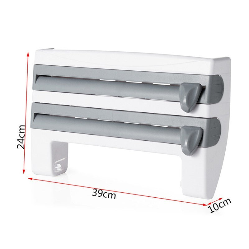 4-In-1 Kitchen Roll Holder Dispenser Kitchen Foil Film Wrap Tissue Paper 4 IN 1 Kitchen Roll Holder Dispenser - Rokkaku 18 online shop