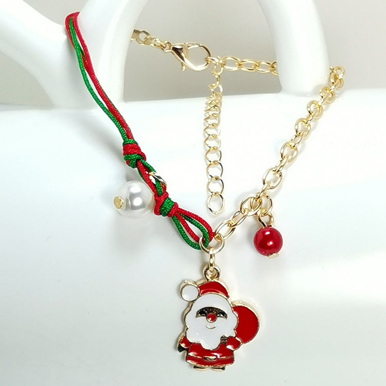 New Christmas Snowman Santa Claus Tree Snowflake Elk Bracelet Christmas Gift Charm Bracelet Chain Pendant For Women New Year Fashion Gift - Rokkaku 18 online shop