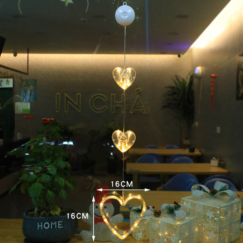 Christmas 3pcs LED Light Star Xmas Tree Hanging Sucker Lamp Window Ornaments Decoration For Home Xmas Navidad New Year Decor Christmas Decorations - Rokkaku 18 online shop