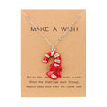 Cute Cartoon Resin Necklace Christmas Snowman Santa Claus Pendant Clavicle Chain Necklace For Women Jewelry - Rokkaku 18 online shop