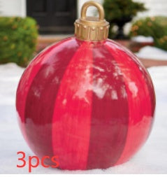 Christmas Ornament Ball Outdoor Pvc 60CM Inflatable Decorated Ball PVC Giant Big Large Balls Xmas Tree Decorations Toy Ball - Rokkaku 18 online shop
