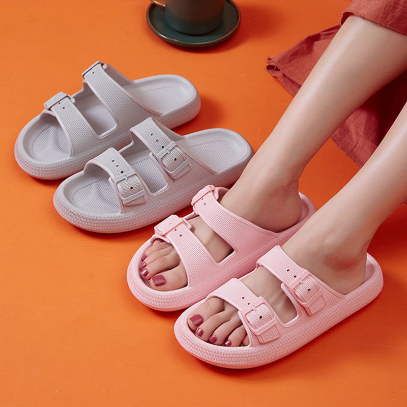 Platform Slippers Women's Summer Buckle Home Shoes Fashion Outdoor Wear Soft Bottom Sandals - Rokkaku 18 online shop