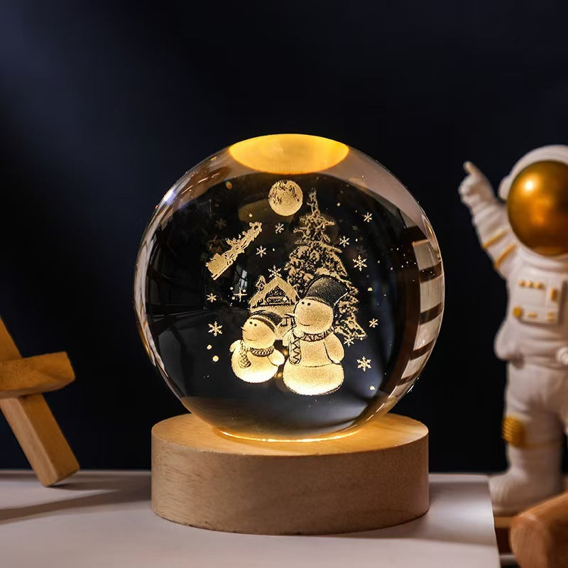 Luminous Starry Sky And Planets Moon Moon Crystal Ball Small Night Lamp Projection Ambience Light Creative Gift New Strange Gift - Rokkaku 18 online shop