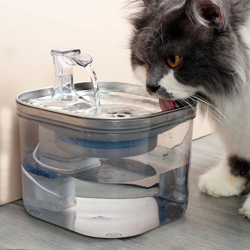 Pet Cat Dog Stainless Steel Automatic Circulation Water Dispenser Intelligent Fountain Pets Accessories - Rokkaku 18 online shop