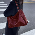 Fashion Handbag New Autumn And Winter Japanese And Korean Large Capacity Soft Leather Shoulder Bag Retro Casual Handbag - Rokkaku 18 online shop