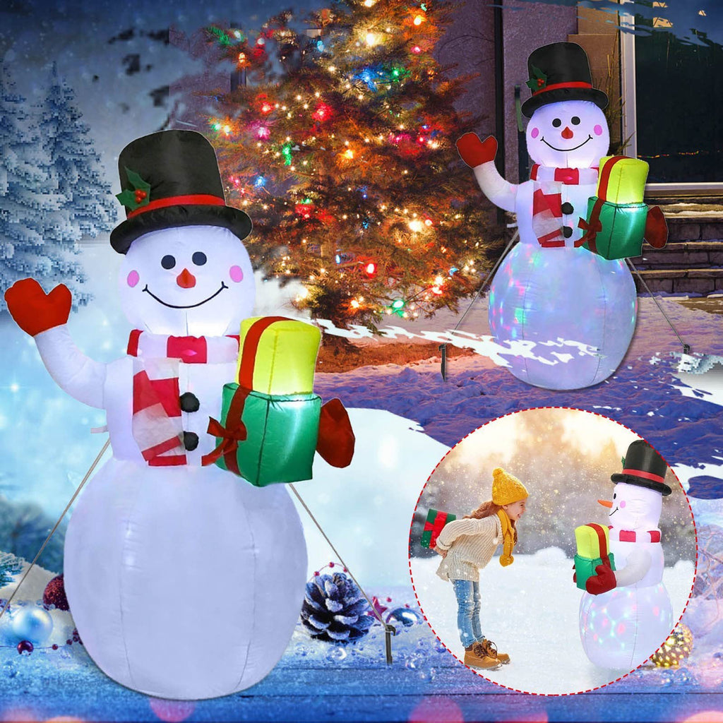 Christmas LED Lights Glowing Santa Tree Snowman Inflatable Doll Outdoor Yard Garden Decor - Rokkaku 18 online shop