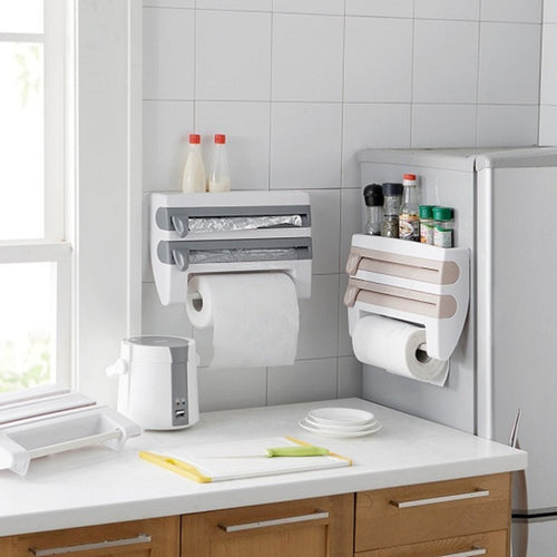 4-In-1 Kitchen Roll Holder Dispenser Kitchen Foil Film Wrap Tissue Paper 4 IN 1 Kitchen Roll Holder Dispenser - Rokkaku 18 online shop