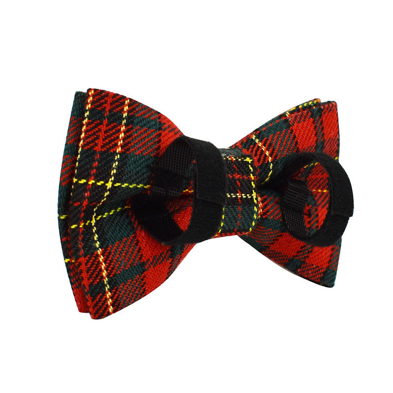 Christmas Pet Collar Plaid With Green Background Dog Rope Leash Suit - Rokkaku 18 online shop