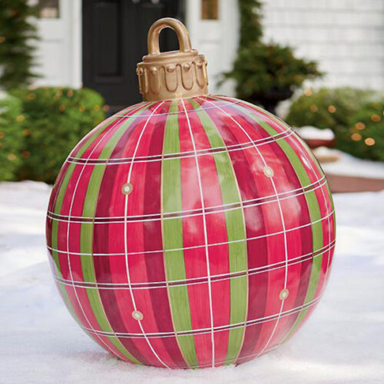 Christmas Ornament Ball Outdoor Pvc 60CM Inflatable Decorated Ball PVC Giant Big Large Balls Xmas Tree Decorations Toy Ball - Rokkaku 18 online shop