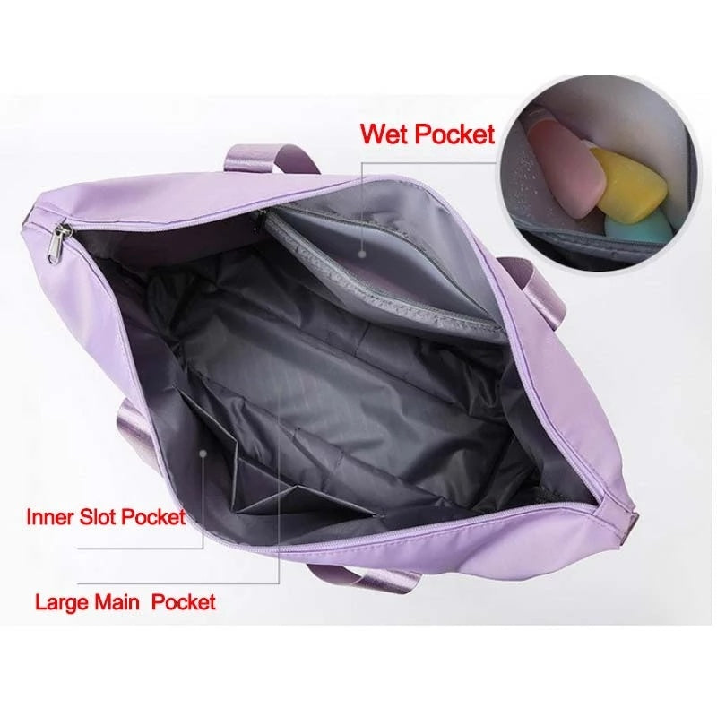 Foldable Storage Travel Bag Waterproof Large Capacity Gym Fitness Bag Weekender Overnight For Women - Rokkaku 18 online shop