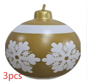 Christmas Ornament Ball Outdoor Pvc 60CM Inflatable Decorated Ball PVC Giant Big Large Balls Xmas Tree Decorations Toy Ball - Rokkaku 18 online shop
