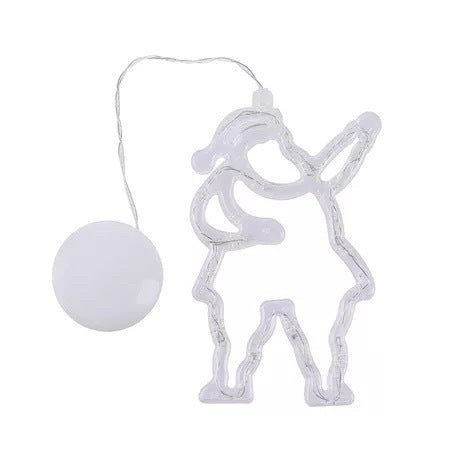 Christmas LED Suction Cup Chandelier Santa Claus Elk Snowman Lights Holiday Party Window Decor Lamps Battery Powered - Rokkaku 18 online shop