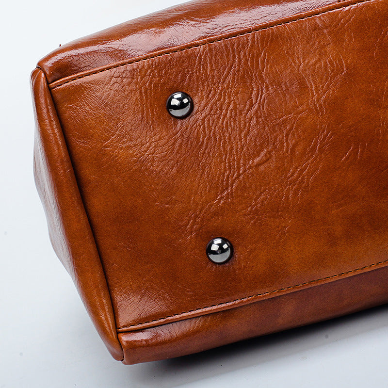 Vintage Oil Wax leather luxury handbags Women Bags - Rokkaku 18 online shop