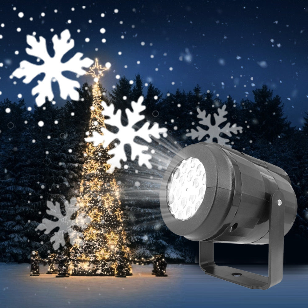 Christmas Party Lights Snowflake Projector Light Led Stage Light Rotating Xmas Pattern Outdoor Holiday Lighting Garden Christmas Decor - Rokkaku 18 online shop