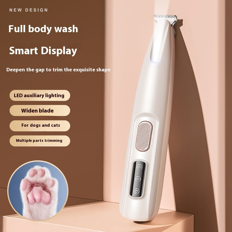 Pets Dog Paw Trimmer With LED Light Fully Waterproof Pet Hair Trimmer With LED Display Dog Clippers For Grooming Widen Blade - Rokkaku 18 online shop