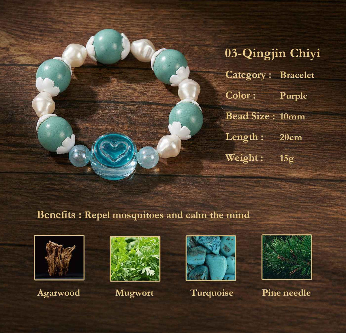 Traditional Chinese Medicine Jewelry Bead Bracelet