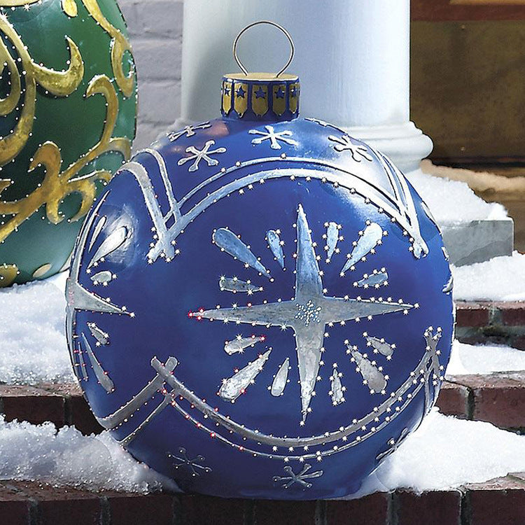 Christmas Ornament Ball Outdoor Pvc 60CM Inflatable Decorated Ball PVC Giant Big Large Balls Xmas Tree Decorations Toy Ball - Rokkaku 18 online shop