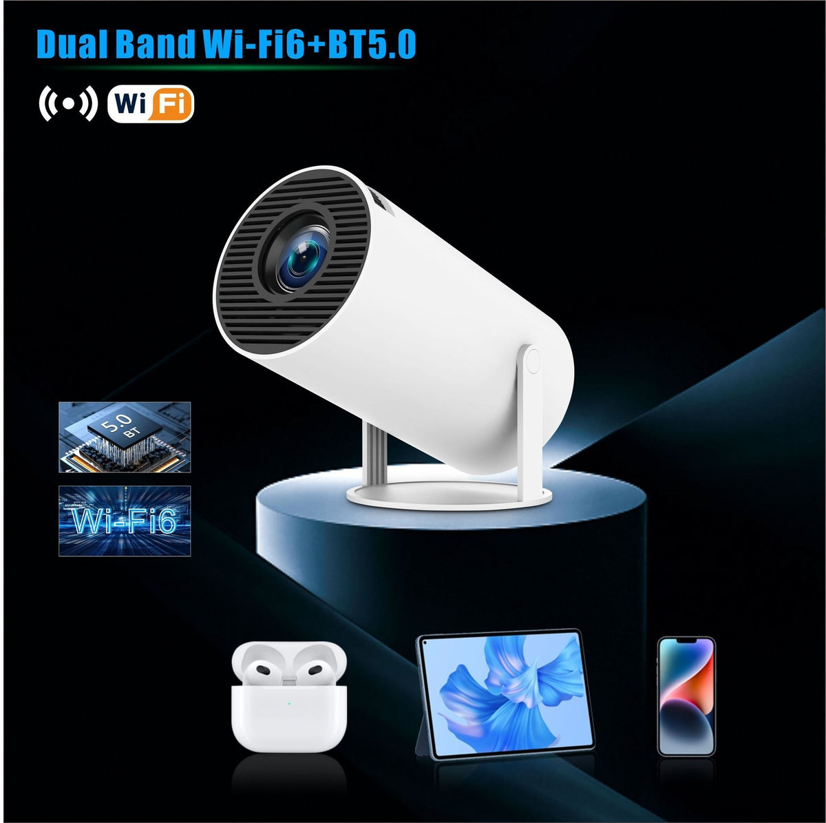 HY300 Pro Projector Home Theater Entertainment Portable Small Projector - Rokkaku 18 online shop