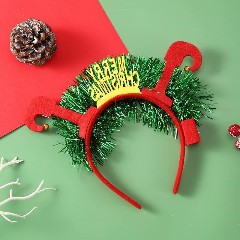 IPC Christmas Hair Band Glowing Headband Xmas Tree Snowflake Hair Band Deer Horn Light Flashing Headwear Merry Christmas Gift - Rokkaku 18 online shop