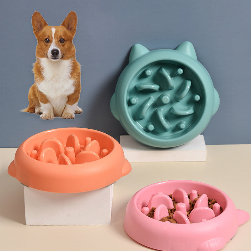 Pet Dog Cat Slow Feeder Bowls Anti Choking Slow Feeder Dish Bowl Home Dog Eating Plate Anti Gulping Bowl Supplies - Rokkaku 18 online shop