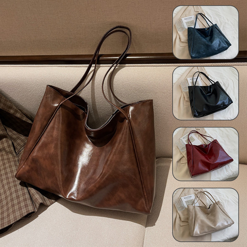 Fashion Handbag New Autumn And Winter Japanese And Korean Large Capacity Soft Leather Shoulder Bag Retro Casual Handbag - Rokkaku 18 online shop