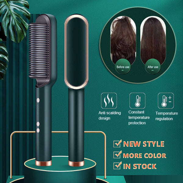 New 2 In 1 Hair Straightener Hot Comb Negative Ion Curling Tong Dual-purpose Electric Hair Brush - Rokkaku 18 online shop