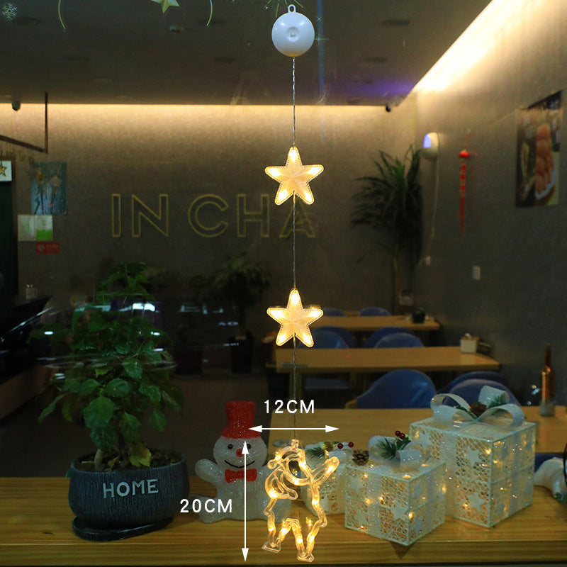 Christmas 3pcs LED Light Star Xmas Tree Hanging Sucker Lamp Window Ornaments Decoration For Home Xmas Navidad New Year Decor Christmas Decorations - Rokkaku 18 online shop