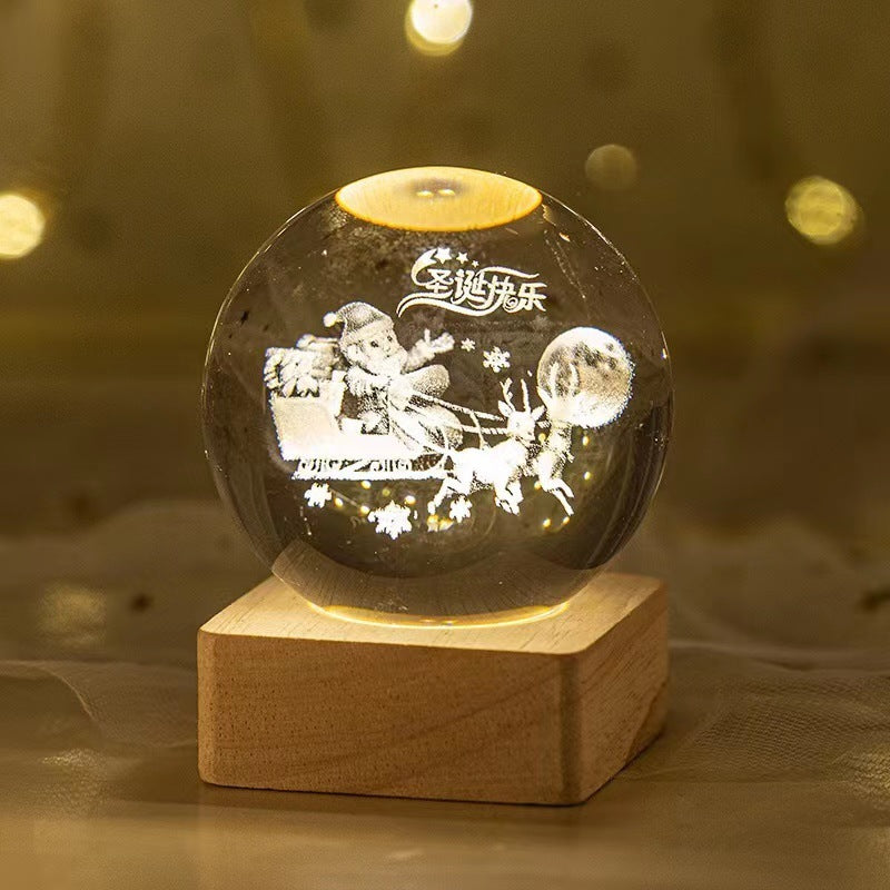 Luminous Starry Sky And Planets Moon Moon Crystal Ball Small Night Lamp Projection Ambience Light Creative Gift New Strange Gift - Rokkaku 18 online shop