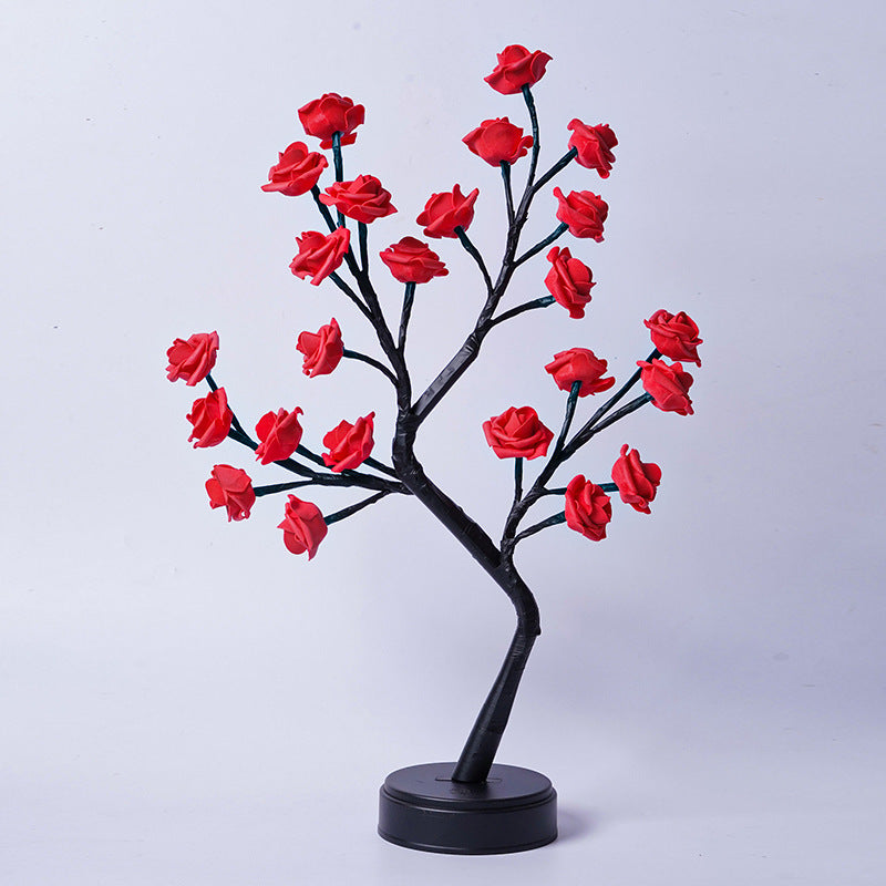Table Lamp Flower Tree Rose Lamps Fairy Desk Night Lights USB Operated Gifts For Wedding Valentine Christmas Decoration - Rokkaku 18 online shop