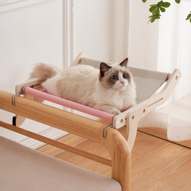 Cat Bed Hanging Bed Balcony Window Glass Wood - Rokkaku 18 online shop