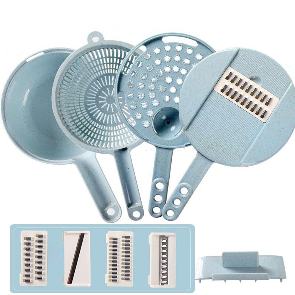 8 In 1 Mandoline Slicer Vegetable Slicer Potato Peeler Carrot Onion Grater With Strainer Vegetable Cutter Kitchen Accessories - Rokkaku 18 online shop