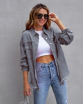 Fashion Ripped Shirt Jacket Female Autumn And Spring Casual Tops Womens Clothing - Rokkaku 18 online shop