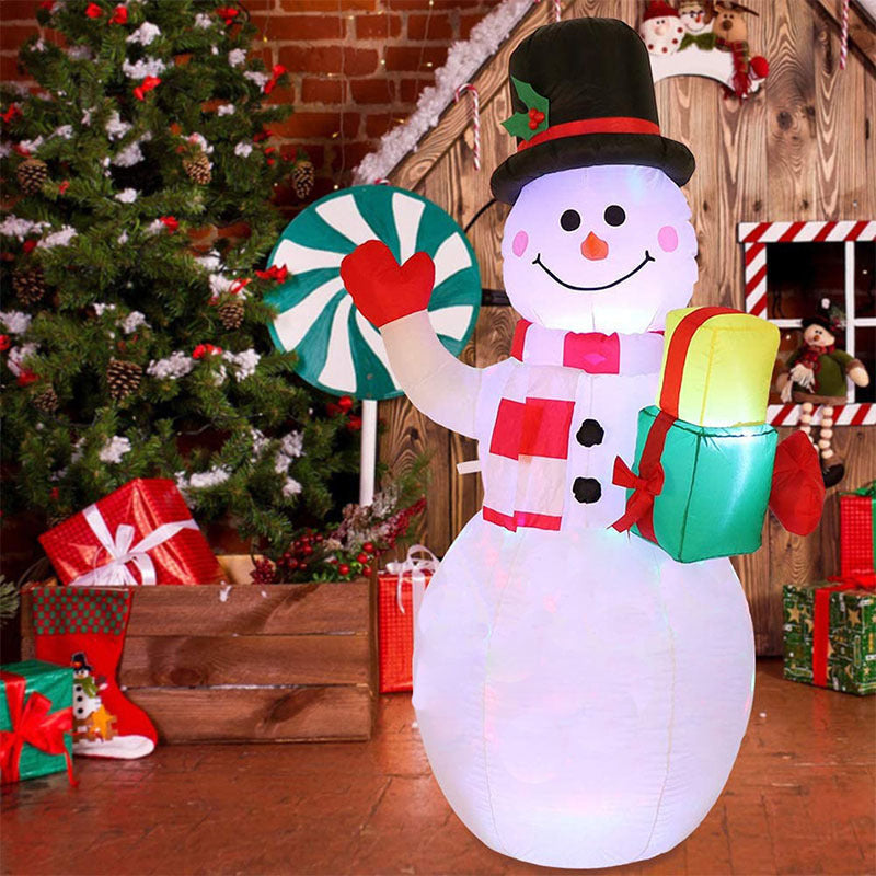 Christmas LED Lights Glowing Santa Tree Snowman Inflatable Doll Outdoor Yard Garden Decor - Rokkaku 18 online shop