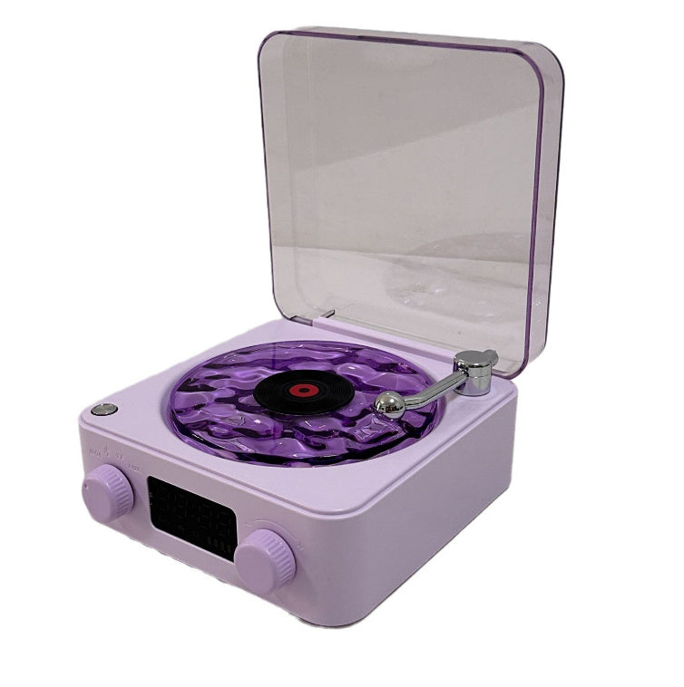 Retro Turntable Speaker Wireless Bluetooth-compatible 5.0 Vinyl Record Player Stereo Sound With White Noise RGB Projection Lamp Effect - Rokkaku 18 online shop