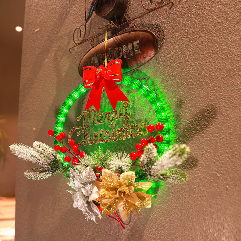 Christmas 30CM Luminous Garland Door Hanging Christmas Decorations - Rokkaku 18 online shop