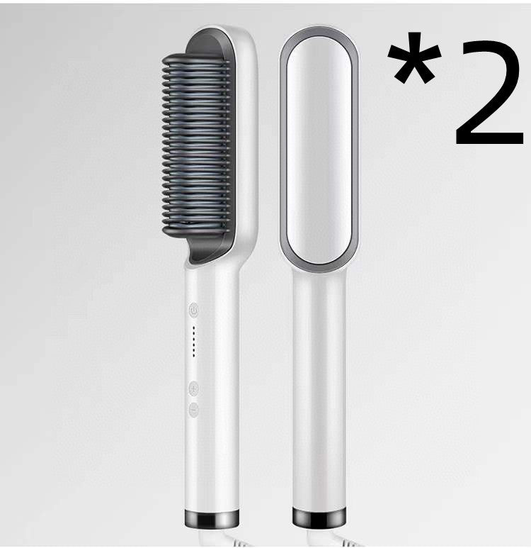 New 2 In 1 Hair Straightener Hot Comb Negative Ion Curling Tong Dual-purpose Electric Hair Brush - Rokkaku 18 online shop