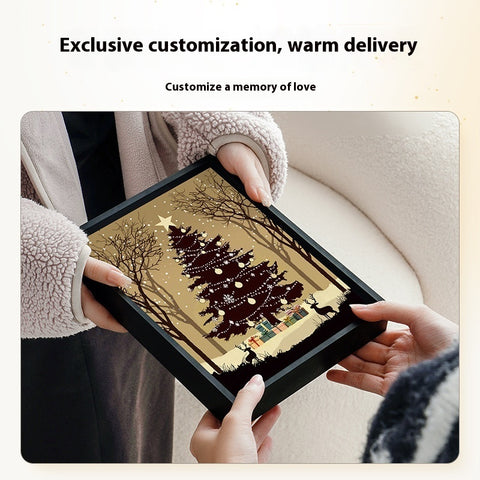 New Luminous Speaker Christmas Tree Painting Bluetooth Speaker Desktop Ornament Gift Light And Shadow Art Lighting