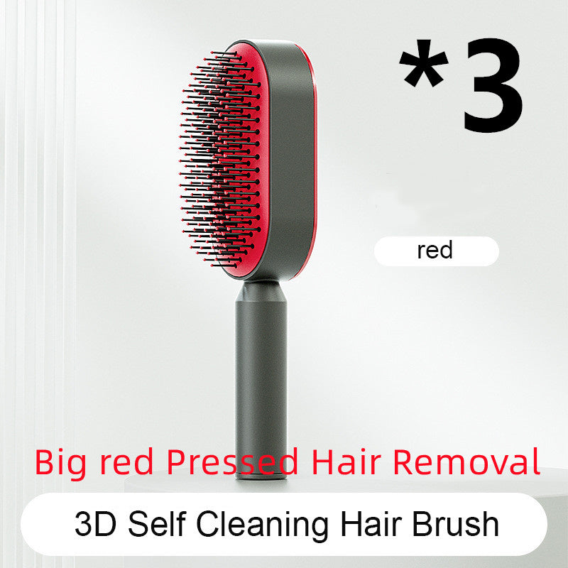Self Cleaning Hair Brush For Women One-key Cleaning Hair Loss Airbag Massage Scalp Comb Anti-Static Hairbrush - Rokkaku 18 online shop