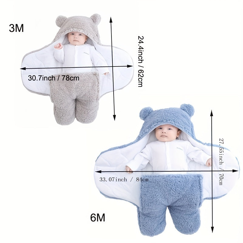 Winter Baby Sleeping Bag Bear Nap Printed Sleeping Bag, Suitable For Babies Aged 0-10 Months, Soft Nap Mat With Removable Pillow - Rokkaku 18 online shop