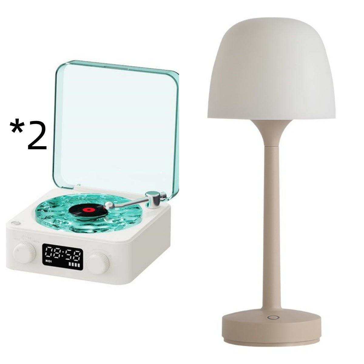 Retro Turntable Speaker Wireless Bluetooth-compatible 5.0 Vinyl Record Player Stereo Sound With White Noise RGB Projection Lamp Effect - Rokkaku 18 online shop