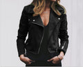 Lapel And Diagonal Zipper Short Women's Clothing - Rokkaku 18 online shop
