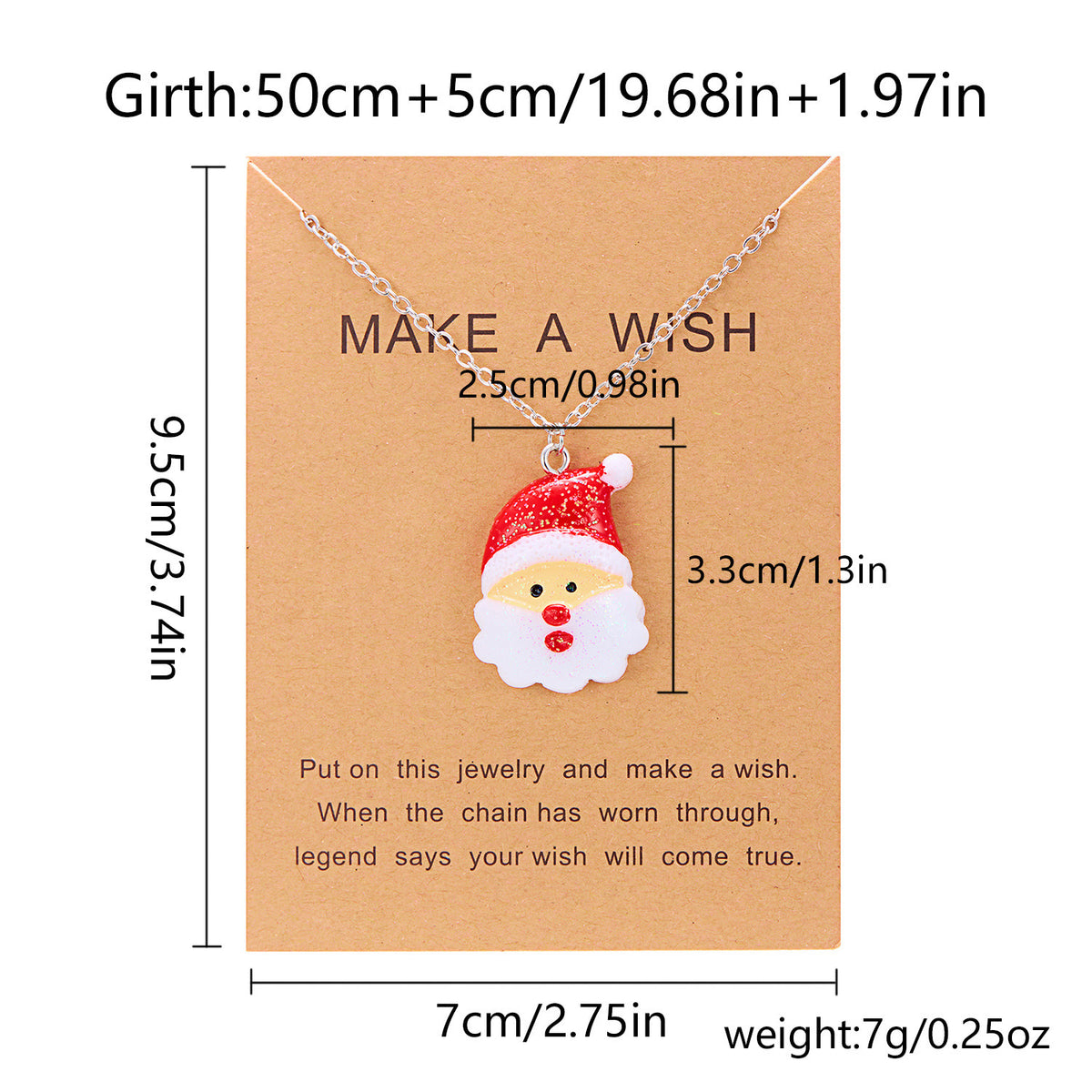Cute Cartoon Resin Necklace Christmas Snowman Santa Claus Pendant Clavicle Chain Necklace For Women Jewelry - Rokkaku 18 online shop