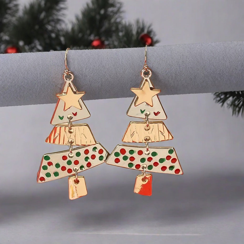 Christmas Tree Necklace And Earrings Fashion Pendant Necklace Suit Xmas Tree Earrings And Necklace New Year Jewelry - Rokkaku 18 online shop