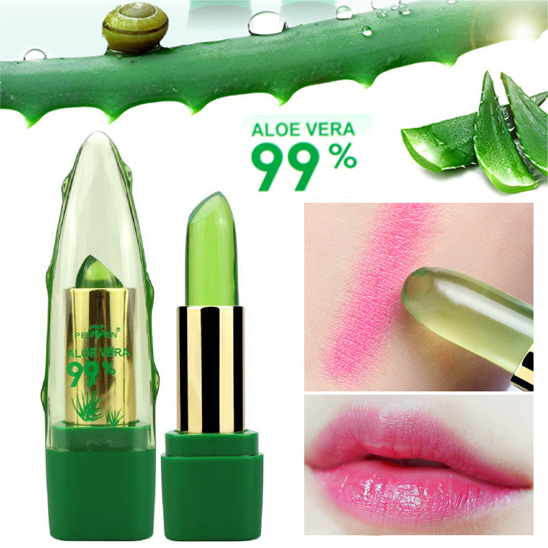 Aloe Vera Gel Color Changing Lipstick Gloss  Moisturizer Anti-drying Desalination Fine-grain Lip Blam Care - Rokkaku 18 online shop