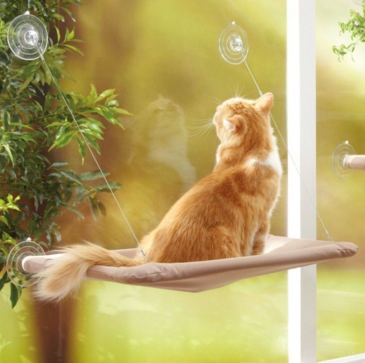 Pet Hanging Beds Cat Sunny Window Seat Mount Hammock Comfortable Cat Shelf Seat - Rokkaku 18 online shop